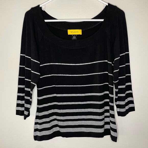St. John Embellished Stripe Top Size M - Picture 1 of 7